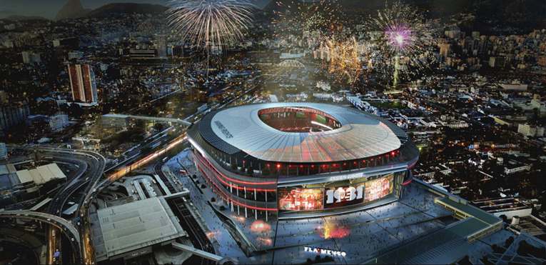 Projeto de estádio do Flamengo no Gasômetro - Imagem: Reprodução
